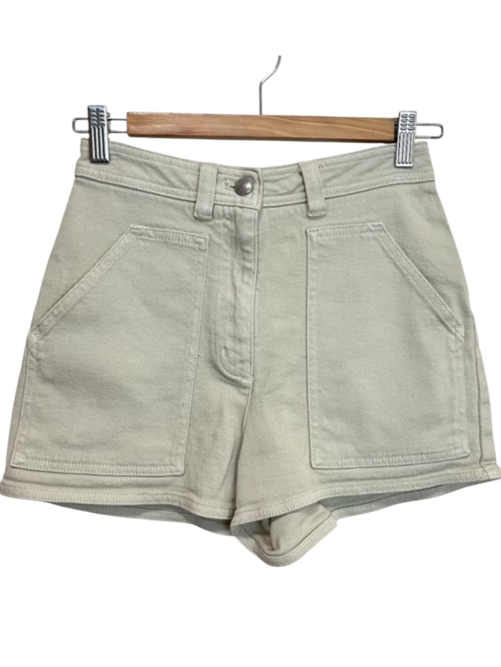 Wilfred Free Cream Beige Denim Shorts